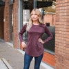 Amaryllis Women's Long-Sleeve Button-Back Top Elegant Lace Detail Comfortable Stylish - 4 of 4