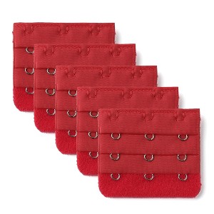Allegra K Women's 3 Hook 3 Row Stretchy Bra Strap Extenders Hooks Bra Band - 1 of 4