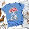 Simply Sage Market Cowboy Boots Floral Garment Dyed Tee - 3 of 4