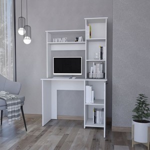 PAGED Computer Desk Modern Office Desk with 4-Layer Storage Shelves, Storage Cabinet for Office - 1 of 4