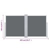 Gray Retractable Side Awning Anthracite 47.2"x236.2" - 3 of 4