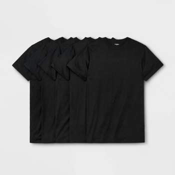 Men's 4+1 Bonus Pack Short Sleeve Crewneck Undershirt - Goodfellow & Co™ Black