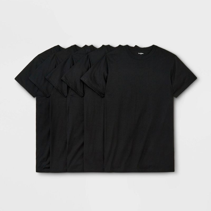 Men's 4+1 Bonus Pack Short Sleeve Crewneck Undershirt - Goodfellow & Co™ Black, 1 of 4