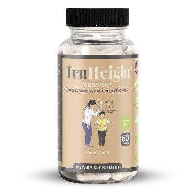 TruHeight Growth Capsules - Natural Growth & Development Supplement for Kids & Teens - Vitamin D, K, Calcium Kids Vitamins, Bone Strength, Ages 5+