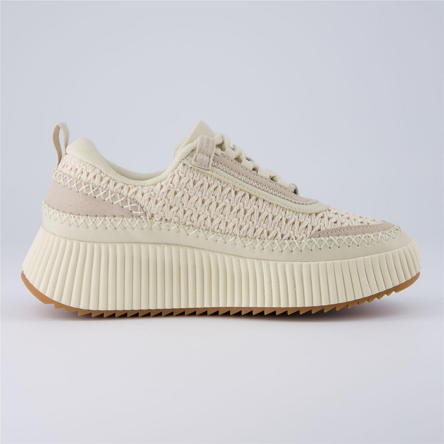 Женские кроссовки CUSHIONAIRE Loop Lace up Woven Platform Sneaker +Comfort Foam, Beige, цвет: Бежевый — фото 4