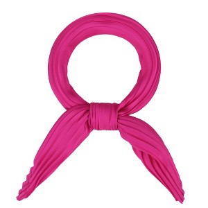 Allegra K Women's Solid Color Bandana Pleated Rhombus Head Scarf Wraps Scarves Neckerchief 1 Pc - 1 of 4