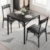 Dining Table Set for 2, Kitchen Table and Chairs for 2 with Upholstered Chairs, 3 Piece Dining Room Table Set - 2 of 4