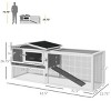 LAOTIES Large 2 Story Bunny Cage with Detachable Run And Slide Out Tray,61" Waterproof Wooden Pet House for Indoor And Outdoor - 3 of 4