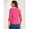 INSPIRE CHIC Women's Polka Dots 3/4 Sleeve Casual Button Front Shirt - 4 of 4