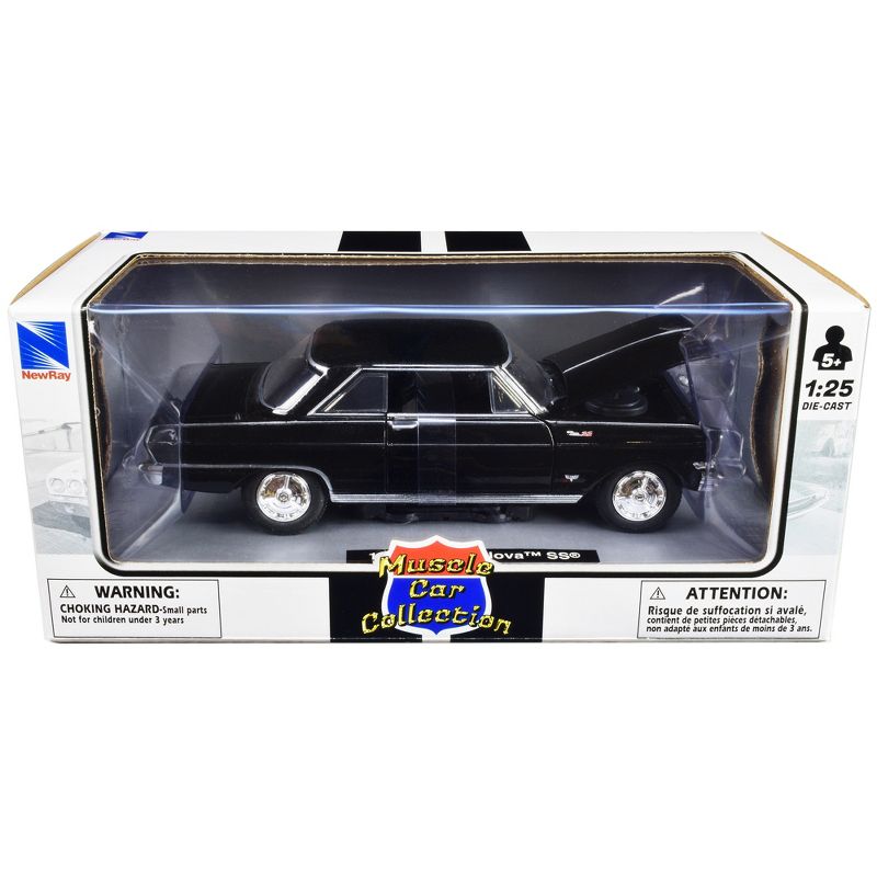 1964 Chevrolet Nova SS Black "Muscle Car Collection" 1/25 Diecast Model Car by New Ray, 3 of 4