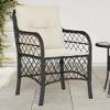 vidaXL Patio Chairs with Cushions/Black PE Rattan/Garden Seating Set - Outdoor Lounge / 2 Chairs/Cushioned Seats - 2 of 4