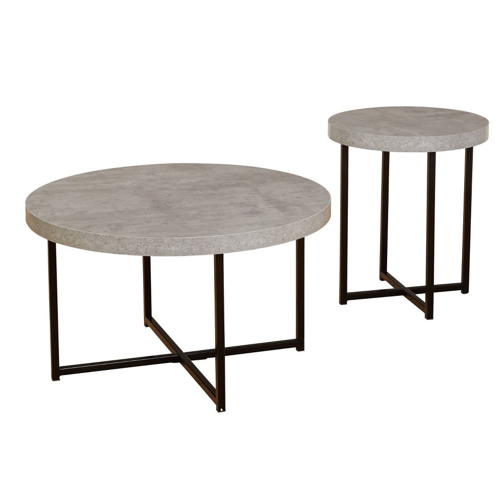 Photos - Storage Combination 2pc Era End/Coffee Table Gray - Buylateral