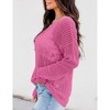 Sheer Tops for Women Summer Breathable Pullover Sweater Crochet Tops Long Sleeve Hollow Out Beach Summer Sweater Beach Cover Ups - 3 of 3
