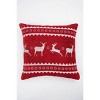 CAVINAS Reindeer Blizzard Jacquard Throw Pillows,24" Square Holiday Decorative Pillows with Woven Design,Festive Christmas Pillows for Couch,Bed - 2 of 4