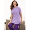 Woman Within Women's Plus Size Thermal Short-Sleeve Satin-Trim Tee - image 4 of 4