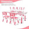 Infans Kids Height Adjustable Table and 4 Chairs Set with Graffiti Desktop Pink - 2 of 4