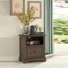 Dark Oak Finish 1pc File Cabinet with Storage Drawer Shelf Casters Movement Wooden Furniture - 3 of 4