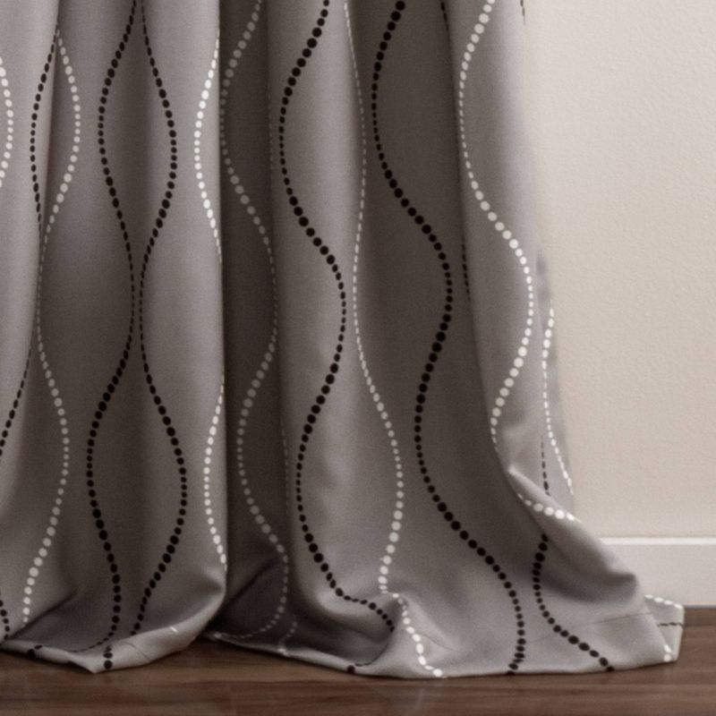 Set of 2 Swirl Geometric Light Filtering Window Curtain Panels Gray - Lush Décor, 5 of 7