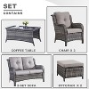 POCASSY 6 Piece Patio Furniture Set, All Weather Wicker Rattan Patio Lovseat Sofa Set with Wicker Patio Chair, Coffee Table and Ottoman - 4 of 4