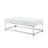 HomeRoots 47" White Silver And Clear Wood Acrylic And Steel Coffee Table - 4 of 4