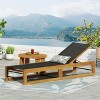 XIYUYEU Patio Chaise Lounge Wooden Tiltable Chair with Mesh Modern Lounge Chair for Outside - 2 of 4