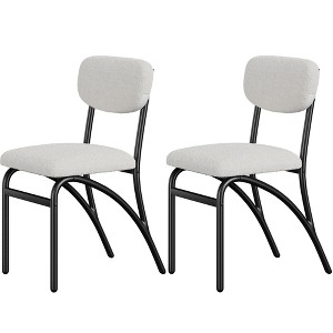 Upholstered Dining Chairs Set, Kitchen Chair with Padded Seat & Metal Legs, Comfy Armless Side Chairs for Living Dining Room Restaurant - 1 of 4