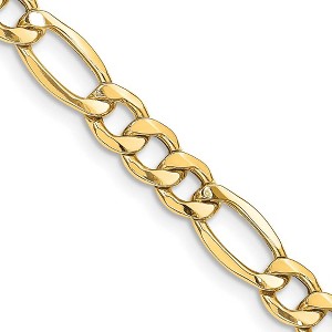 Black Bow Jewelry Men's 8.5mm 14K Yellow Gold Hollow Figaro Chain Necklace - 1 of 4