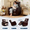 Recliner Chair, 360° Swivel Rocker Glider Nursery Chair with Padded Armrest and Deep Seat, PU Leather Upholstered Reclining Sofa Chair for Bedroom - 3 of 4