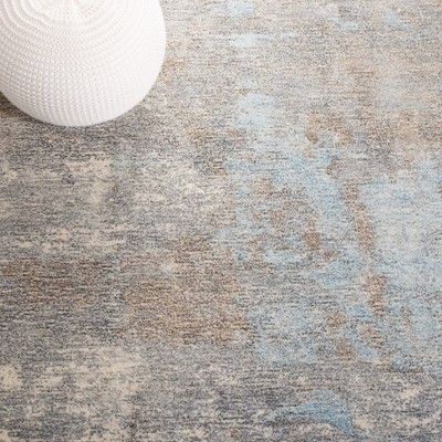 Handmade Blue Wool and Viscose Tufted Area Rug