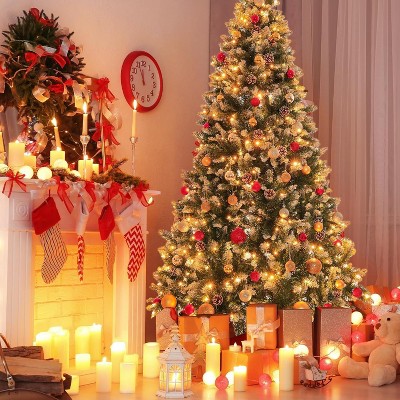 Acekool 4.5FT Artificial Pine Tree with Hinged Branches, Dense Tips, Realistic Look, Easy Assembly with Sturdy Metal Base for Seasonal Décor