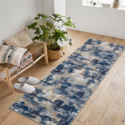 Area Rug Living Room Rug: Washable Modern Abstract Soft Thin Rug Indoor Floor No Slip Stain Resistant Carpet
