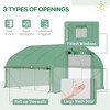 NicBex 11.5'x10'x6.5' Walk-in Tunnel Greenhouse with Roll-up Windows and Zippered Door, PE Cover for Growing Flowers, Vegetables, Saplings, Green - 3 of 4