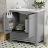 Whisen 30 in. Bathroom Storage Cabinet Bathroom Vanity with 2 Soft Closing Doors and Drawer - 2 of 4