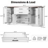 Okak Farmhouse Sideboard Buffet Cabinet with Storage, Fluted Wood Kitchen Console Table with 4 Doors & 3 Drawers for Dining Room Entryway - 4 of 4