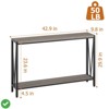 Small Entryway Table 43" Narrow Console Table w/ Shelves 2-Tier Entryway Table - 3 of 4