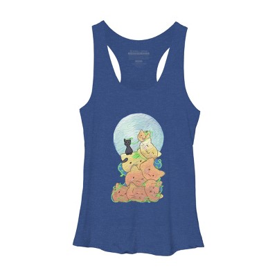 Women's Design By Humans Cat Pumpkin Pile By AwkwardDragon Racerback Tank Top