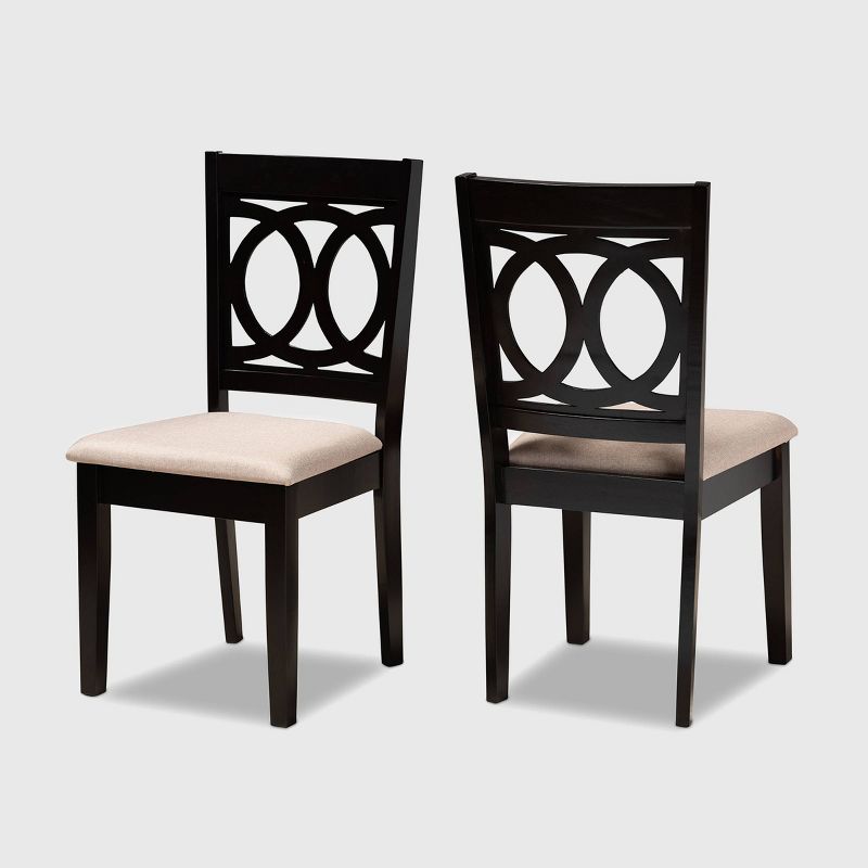 2pc Lenoir Upholstered Wood Dining Chair Set - Baxton Studio, 1 of 8