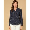 INSPIRE CHIC Women's Metallic Vintage Long Sleeve Gilding Shiny Dots Stars Top - 2 of 4