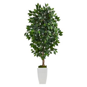 HomeStock  4.5 ft. Artificial Ficus Tree in Planter for Indoor/Outdoor - 1 of 4