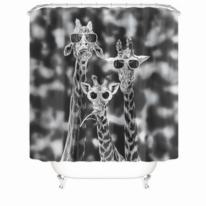 Three Giraffes Shower Curtains for Bathroom Waterproof Fabric Bath Curtain Durable Soft Stylish Bathroom Decor 72x72 Inch - 1 of 1
