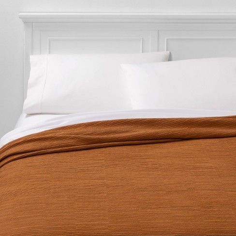 California King Textural Stripe Coverlet Bronze Project 62