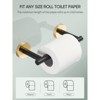 Cobbe Gold & Black Toilet Paper Holder SUS304 Stainless Steel, Double Post Pivoting Toilet Paper Roll Holder, Bathroom Toilet Paper Holder Wall Mount - 4 of 4
