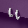 Ross-Simons 0.10 ct. t.w. Diamond Huggie Hoop Earrings in Sterling Silver - 3 of 4