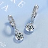 Paaaawaters Elegant Round Zirconia Hoop Earrings 14k White Gold Plated Dangle Earrings - 2 of 4