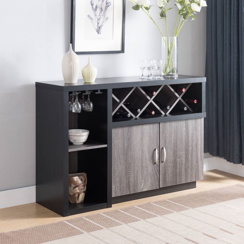Alsco Buffet Server with Wine Rack Distressed Gray/ Light Oak - HOMES: Inside + Out, 3 of 9