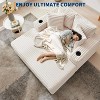 54" Corduroy Chaise Lounge – Sofa Bed with USB/C Charging & Cup Holders for Living Room (Gray/Beige) - 4 of 4