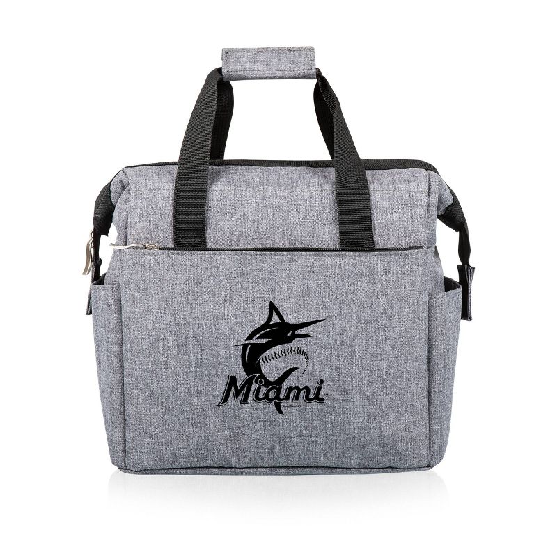 MLB Miami Marlins On The Go Soft Lunch Bag Cooler - Heathered Gray, 1 of 6
