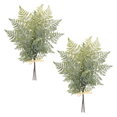 20" Green Plastic Fern Foliage Bundle Set