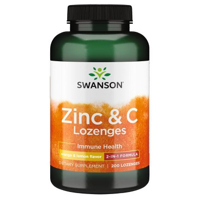 Swanson Zinc and C Lozenges - Orange and Lemon Flavor 200 Lozenges
