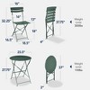 Best Choice Products 3-Piece Small Bistro Set, Folding Patio Furniture Set of 2 Chairs and Table - 2 of 4